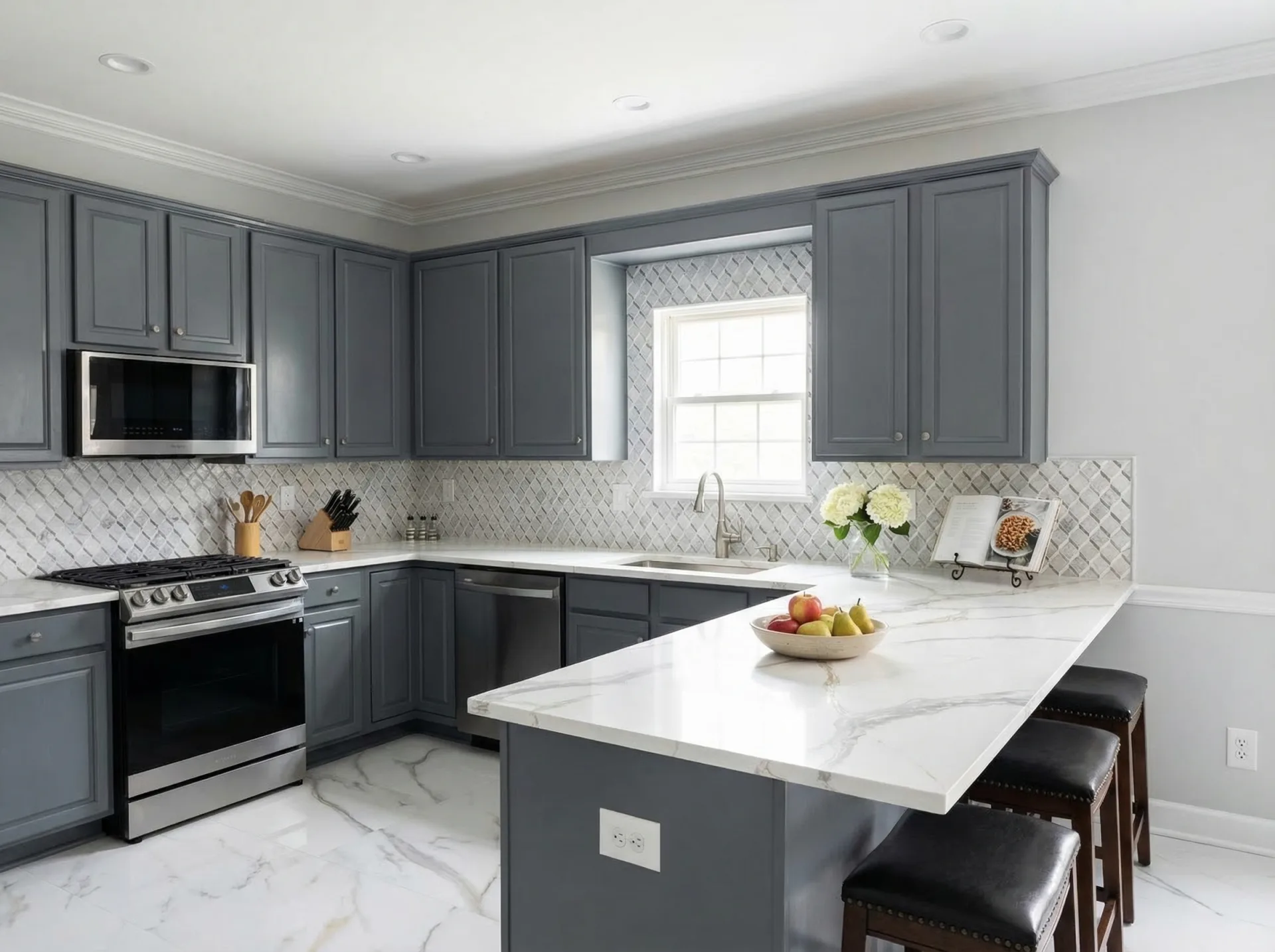 Quartz kitchen island Charlotte