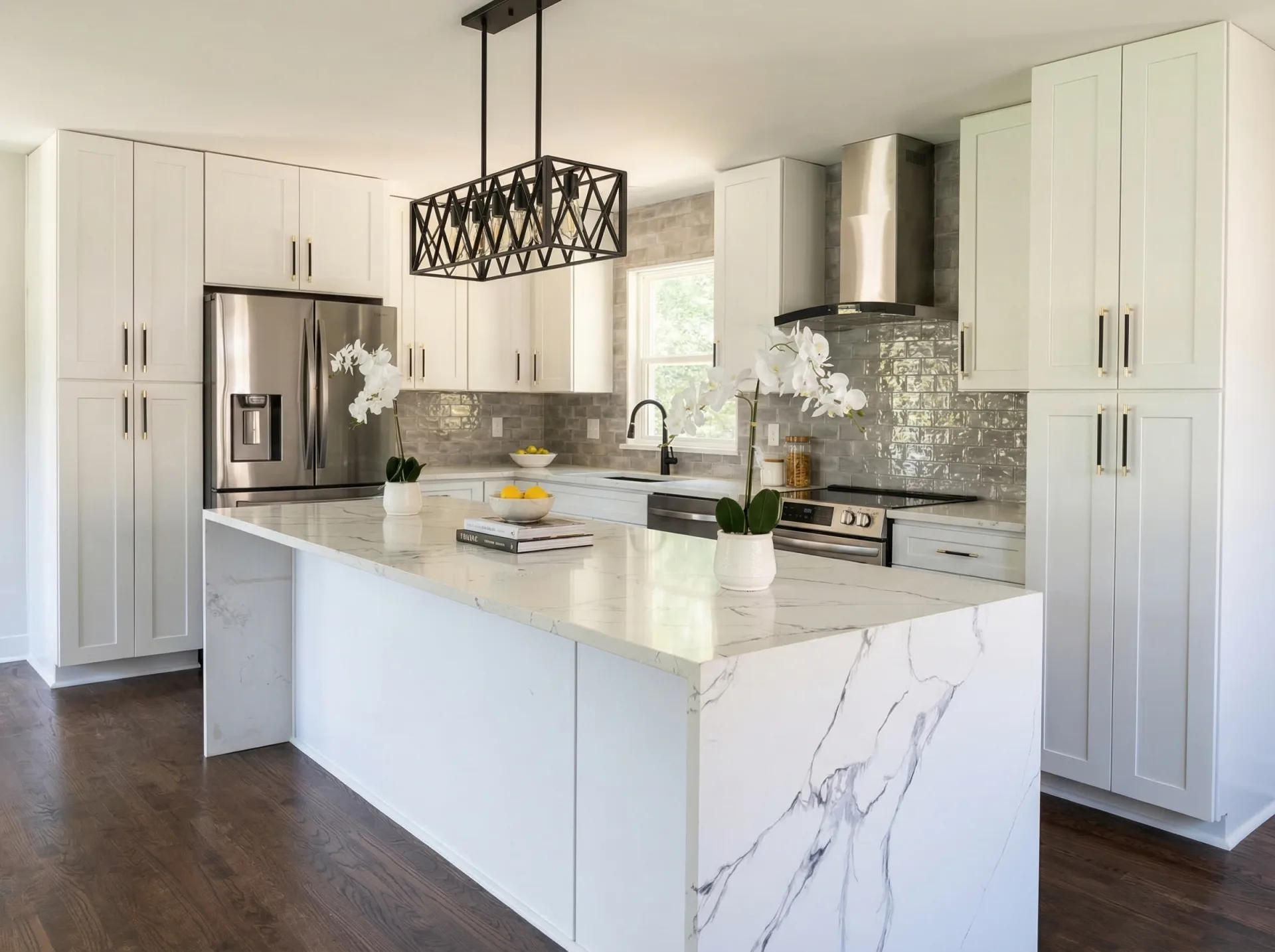 Quartz island Charlotte kitchen